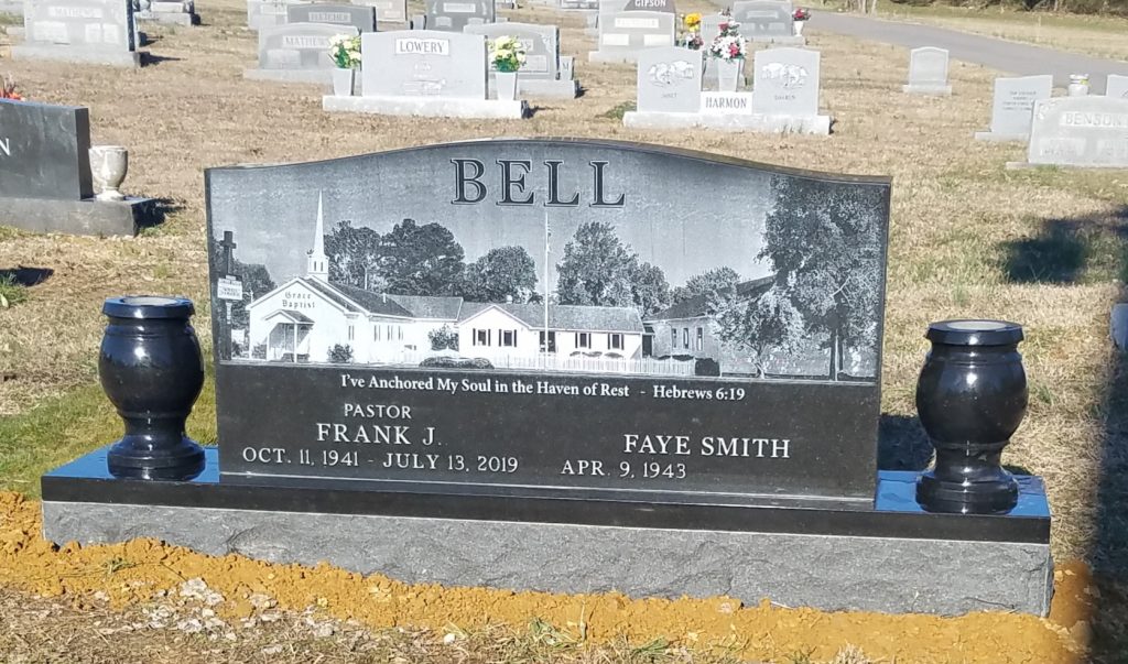 Bell Etched Upright Memorial