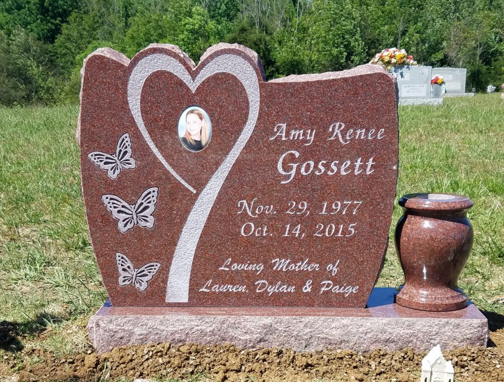 Gossett Custom Heart Upright Memorial