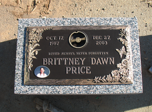 Price Flat Bronze Grave Marker