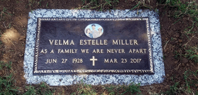 Miller Flat Bronze Grave Marker