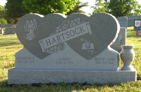 Hartsock Double Heart Companion Upright Memorial