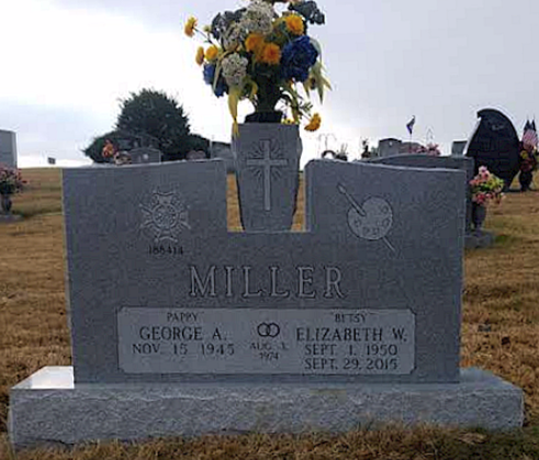 Miller Companion Upright Memorial With Vase