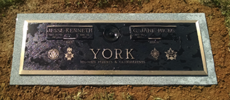 York Companion Bronze Flat Marker