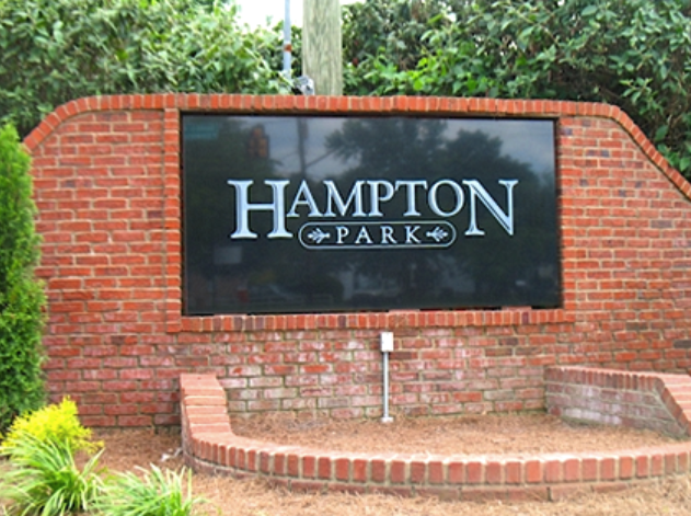 Hampton Park Granite and Brick Sign