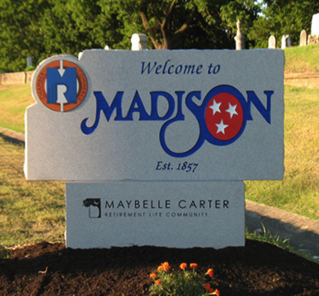 Welcome to Madison, TN Granite Sign