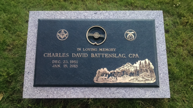Battenslag Flat Bronze Grave Marker