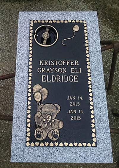 Eldridge Flat Bronze Grave Marker